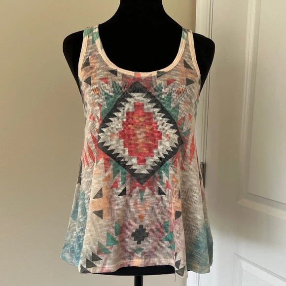 Gaze USA Multicolor Abstract Design Swing Sweater Tank Top Size S - Picture 1 of 5